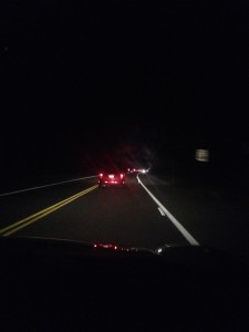 Car line on the way to the tri